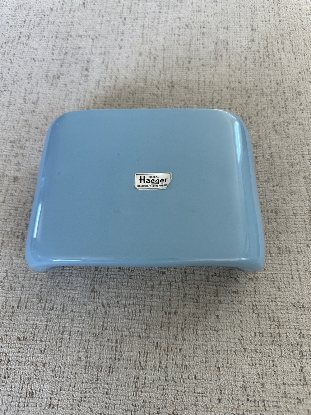Vintage 1984 Royal Haeger Ceramic Pedestal Stand/Riser - Blue (Mold 3291)